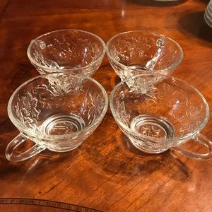 Princess House Crystal Fantasia tea cups set of 4